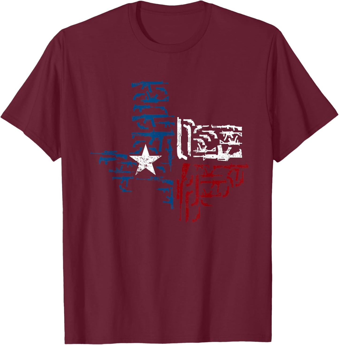 Patriotic US South Austin Guns Texas T-Shirt - T-Shirt | Maroon