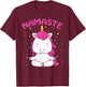 Unicorn Yoga Shirt Girls Magical Unicorns Sukhasana Namaste T-Shirt - T-Shirt | Maroon
