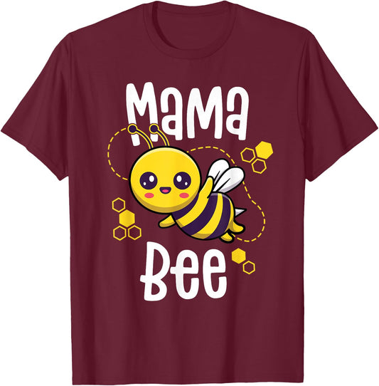 Mama Bee Shirt Family Bee Shirts First Bee Day Outfits T-Shirt - T-Shirt | Maroon