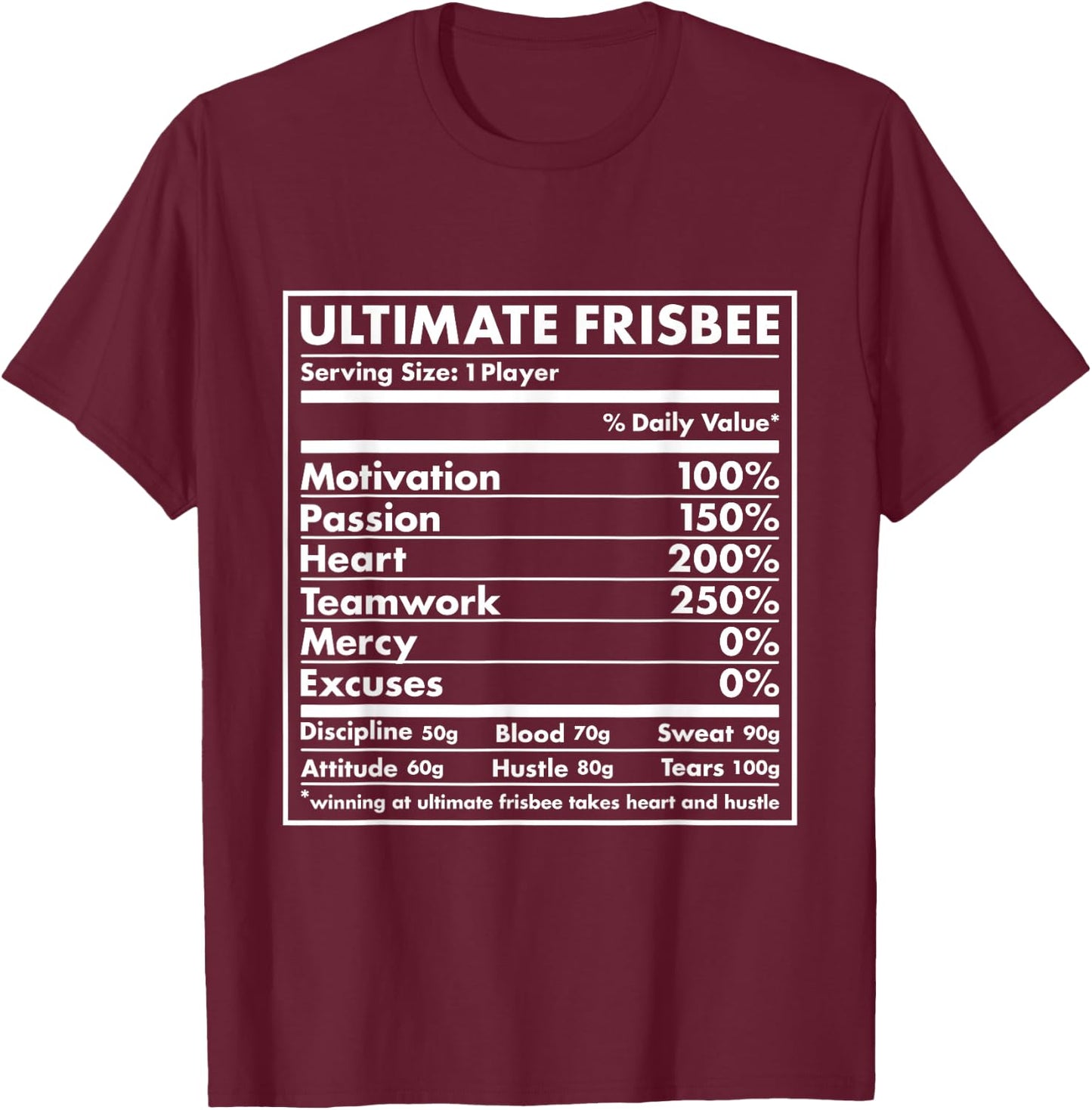 Sport Nutrition Ultimate Frisbee T-Shirt - T-Shirt | Maroon