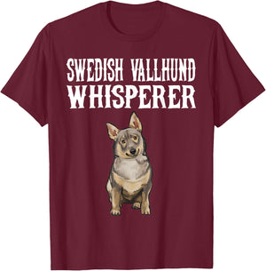 Swedish Vallhund Wisperer Funny Dog Lover Gift Women T-Shirt - T-Shirt | Maroon
