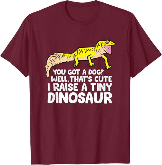 Leopard Gecko Owner I Raise A Tiny Leopard Gecko Small T-Shirt - T-Shirt | Maroon