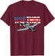 Military Airplane A-10 Warthog American Flag T-Shirt - T-Shirt | Maroon