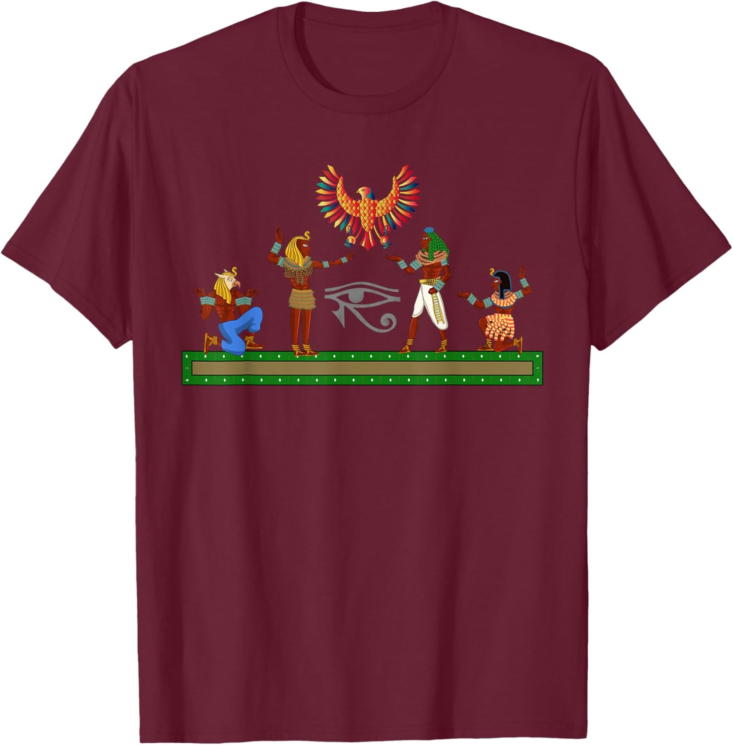 Proud Egyptian Gift Hieroglyphics Tut Ankh Pyramids Egypt T-Shirt - T-Shirt | Maroon