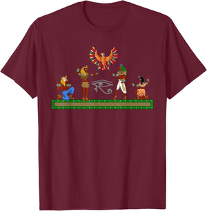 Proud Egyptian Gift Hieroglyphics Tut Ankh Pyramids Egypt T-Shirt - T-Shirt | Maroon