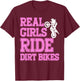 Braap Women Motorcycle Motocross Shirt Girl Dirt Bike T-Shirt - T-Shirt | Maroon