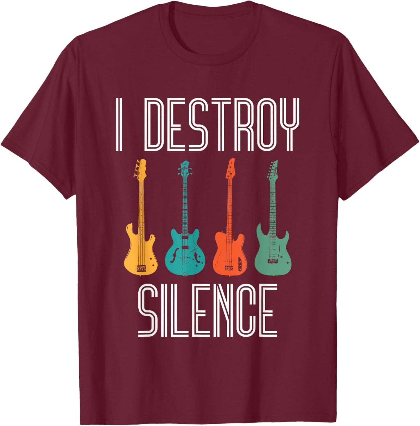 Guitar Vintage Guitar Player Gift T-Shirt - T-Shirt | Maroon