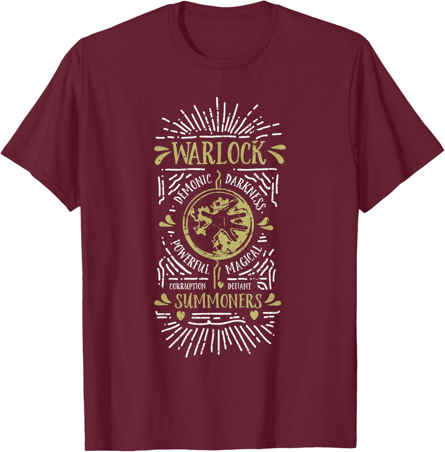 Wow Warlock Role Playing Gamer T-Shirt - T-Shirt | Maroon