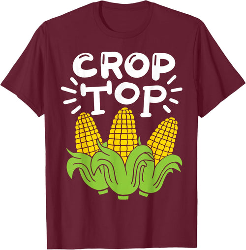 Corn Farm Farmer Co. Women's Black Cartoon Crop Top