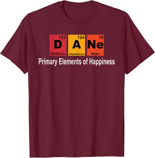 Vintage Great Dane Dog Science Funny Periodic Table Pet Gift T-Shirt - T-Shirt | Maroon