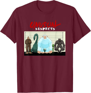 Funny Bigfoot Sasquatch Alien Lochness Monster Werewolf Gift T-Shirt - T-Shirt | Maroon