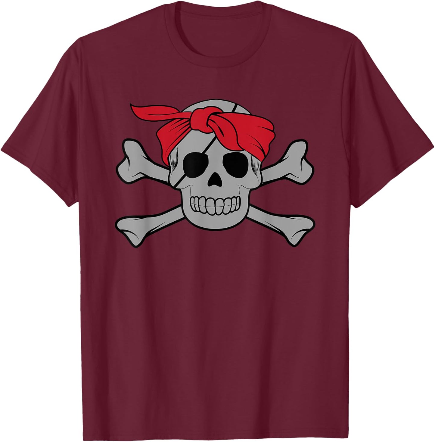 Funny Pirate Costume Buccaneer Jolly Roger Women Bones Gifts T-Shirt - T-Shirt | Maroon