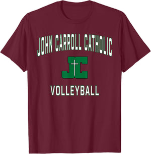 John Carroll Catholic High School Cavaliers Volleyball T-Shirt - T-Shirt | Maroon
