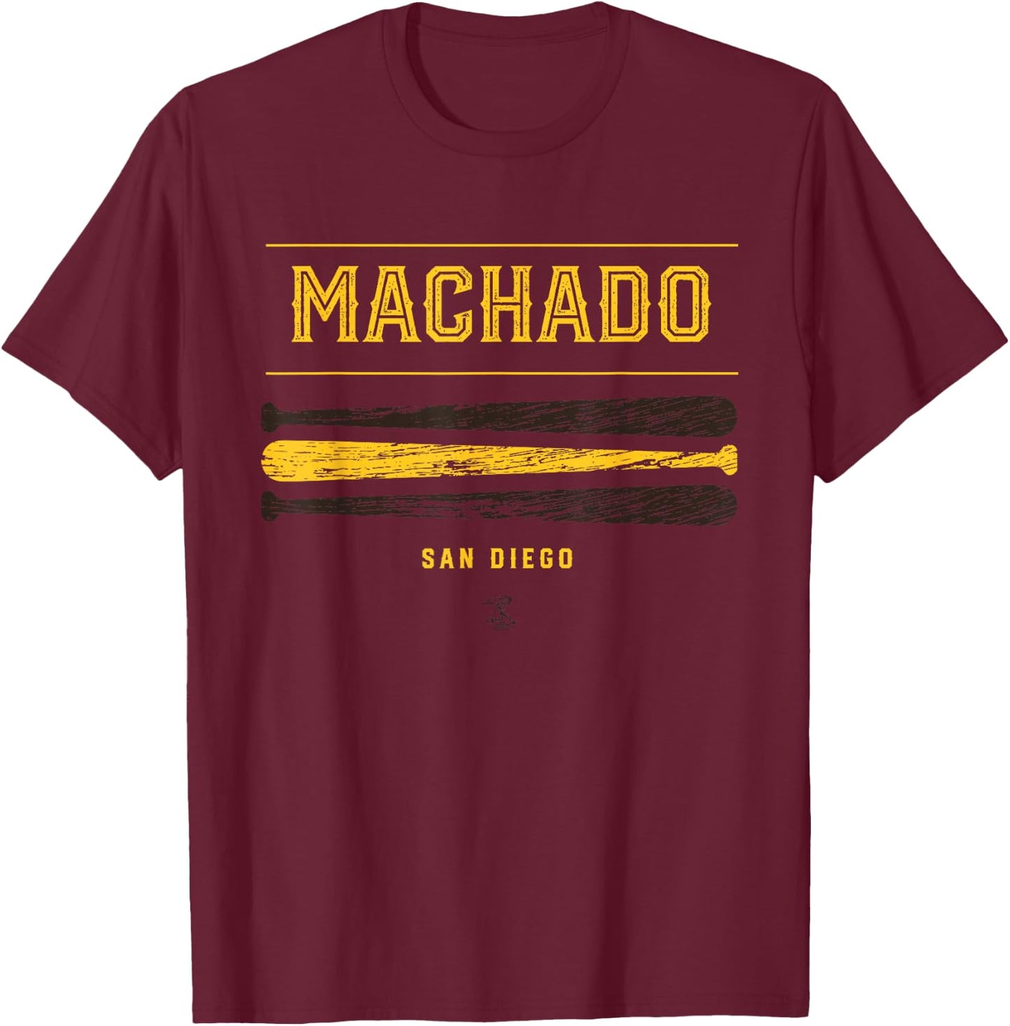 Manny Machado Vintage Baseball Bat Gameday T-Shirt - T-Shirt | Maroon