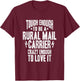 Rural Carrier Shirt Post Office T-Shirt - T-Shirt | Maroon