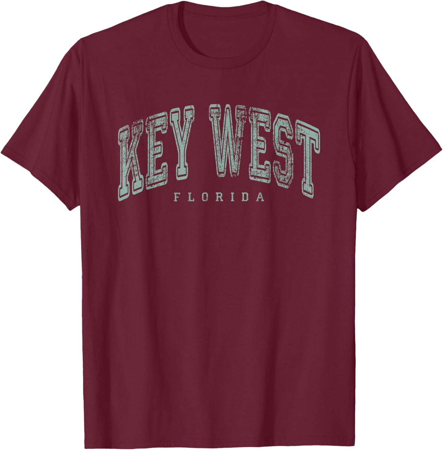 Key West Florida Keys Vintage Retro US City State Travel T-Shirt - T-Shirt | Maroon