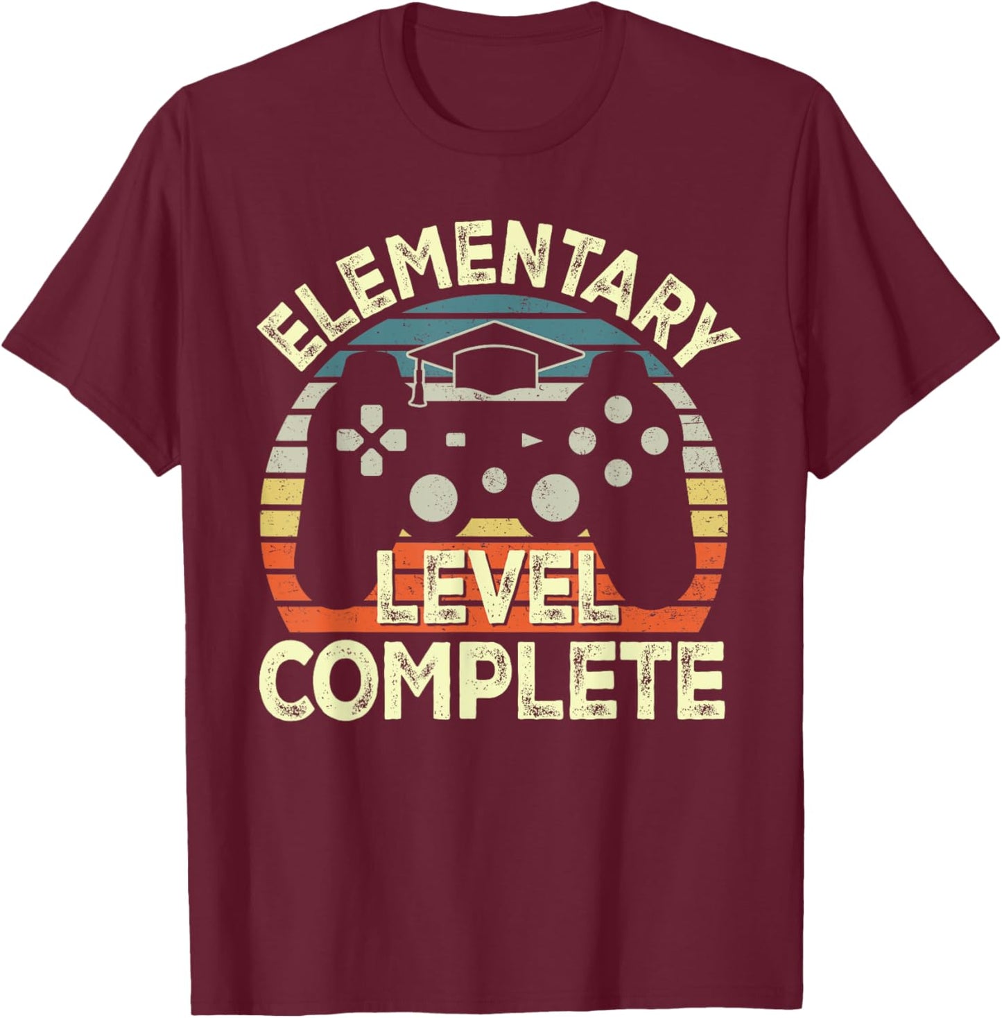 Elementary Level Complete Video Game Last Day Of School Boys T-Shirt - T-Shirt | Maroon
