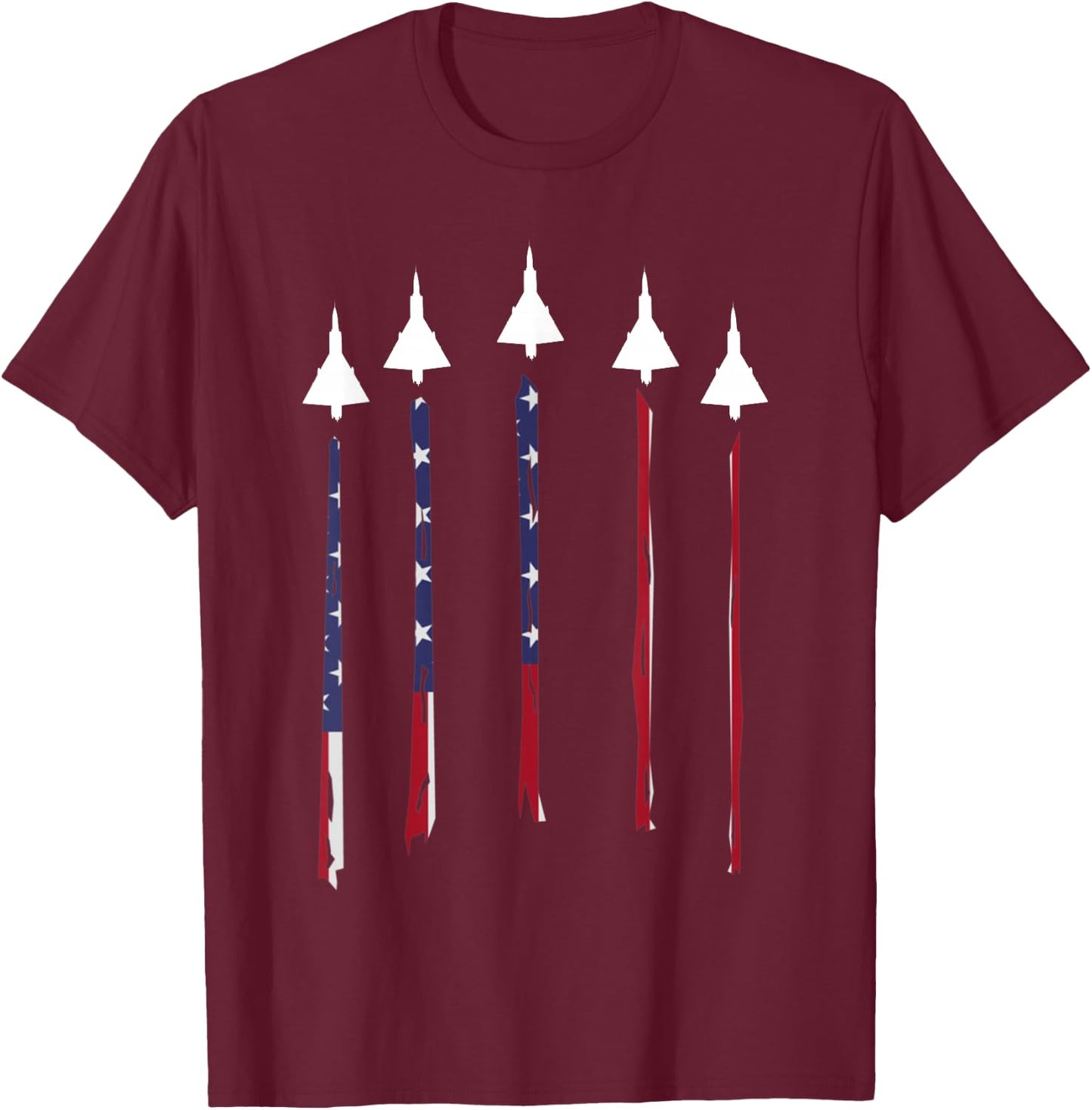 F-106 Delta Dart Black Cotton - Men's Classic Fit - Small - - Short Sleeve T-Shirt - T-Shirt | Maroon