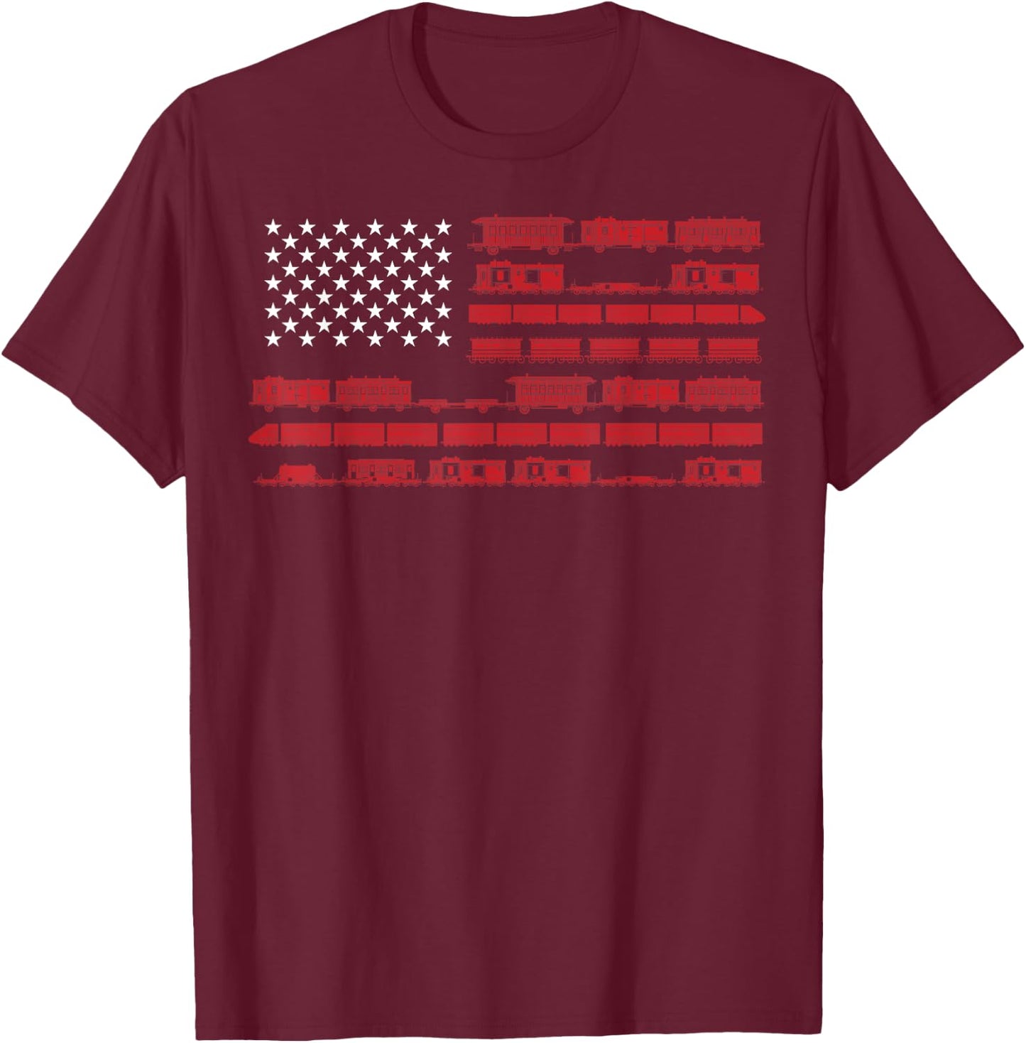 Funny Model Railroad Train Worker Gift | Cute USA Conductor T-Shirt - T-Shirt | Maroon