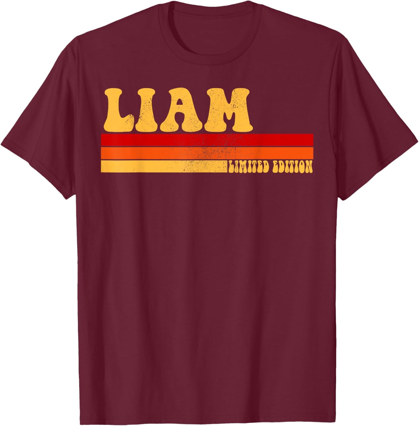 LIAM Name Personalized Idea Men Retro Vintage LIAM T-Shirt - T-Shirt | Maroon