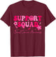 Retro Groovy Support Squad Breast Cancer Awareness T-Shirt - T-Shirt | Maroon