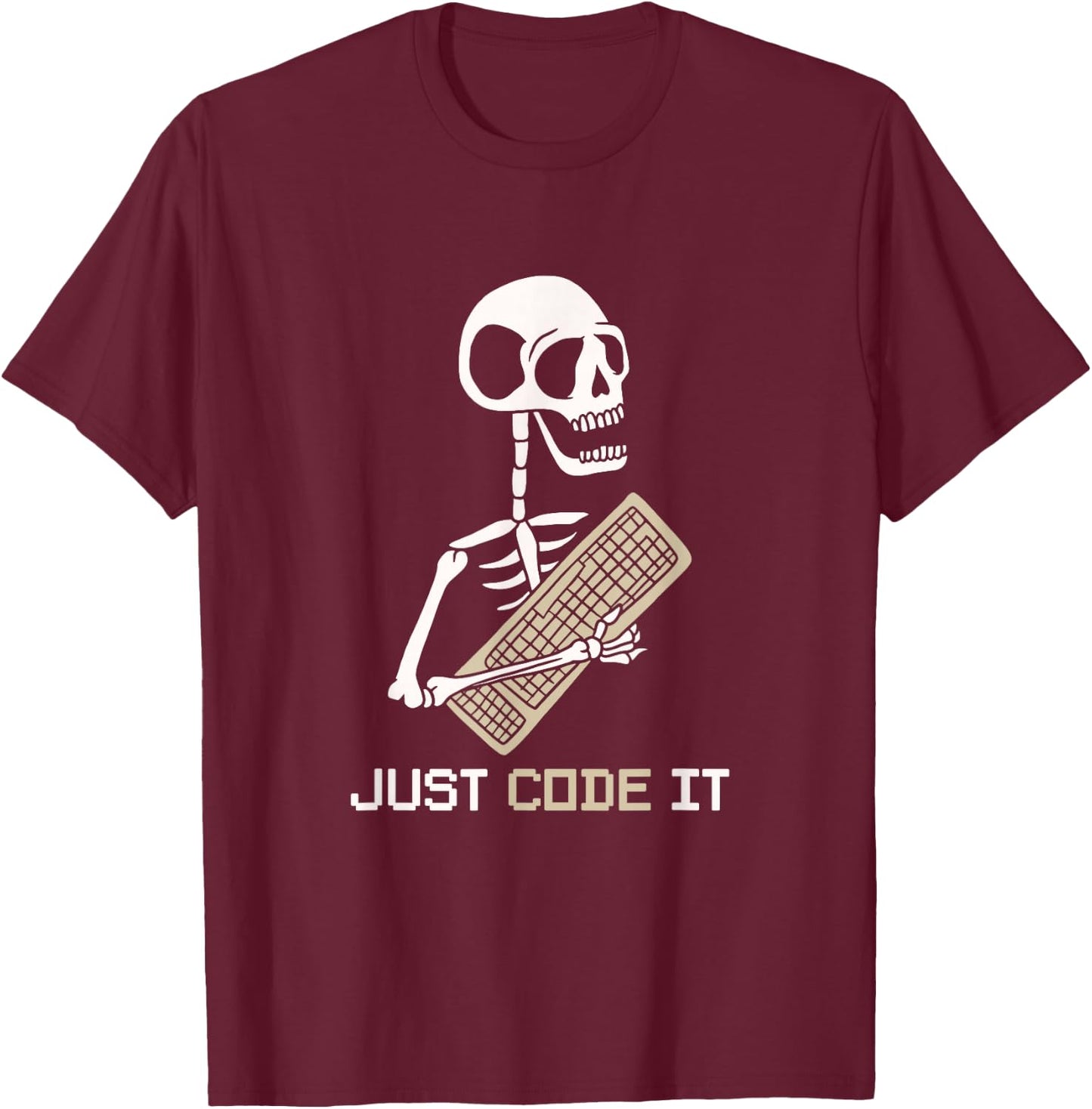Skeleton Programmer software developer Coder Code It T-Shirt - T-Shirt | Maroon