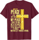 Cross - Bible Verse John 14:27 - Church T-Shirt - T-Shirt | Maroon