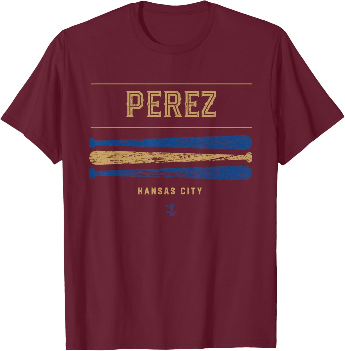 Salvador Perez Vintage Baseball Bat Gameday T-Shirt - T-Shirt | Maroon