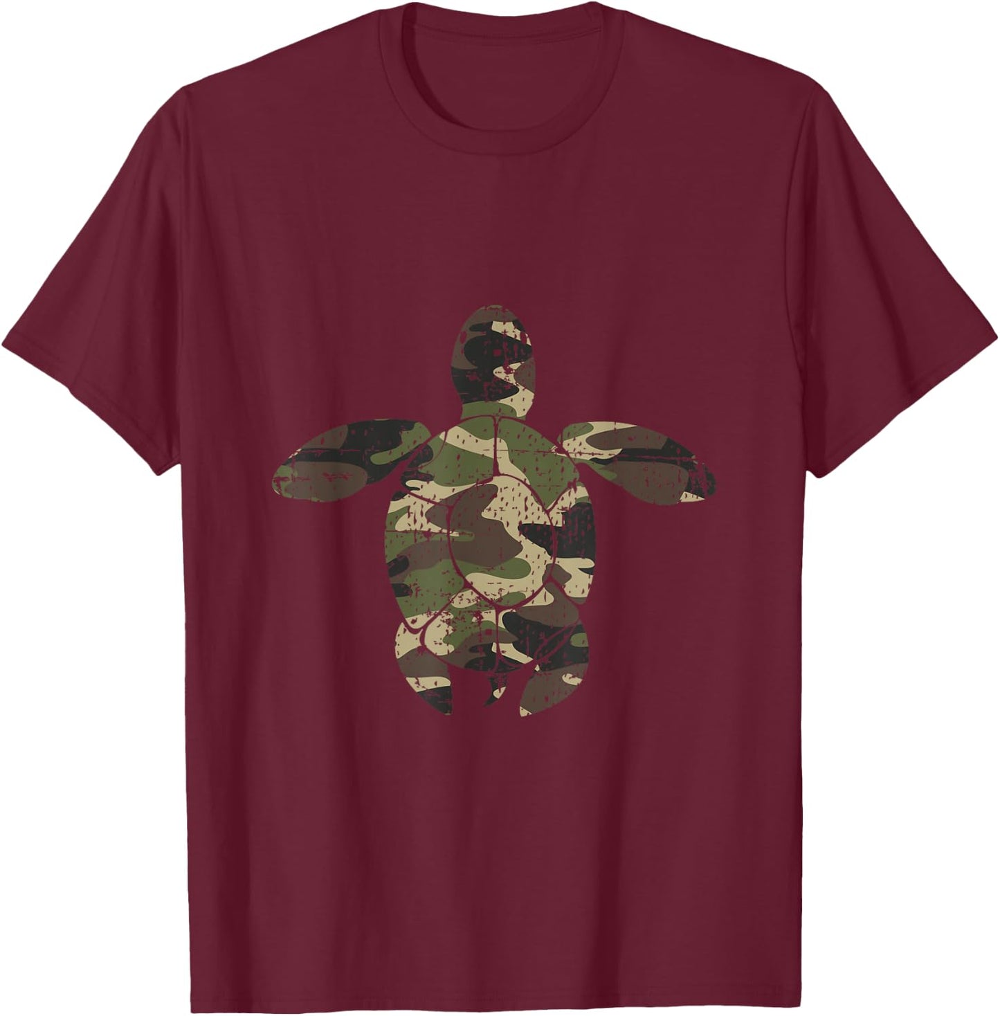 Camo Print Sea Turtle Shirt T-Shirt - T-Shirt | Maroon