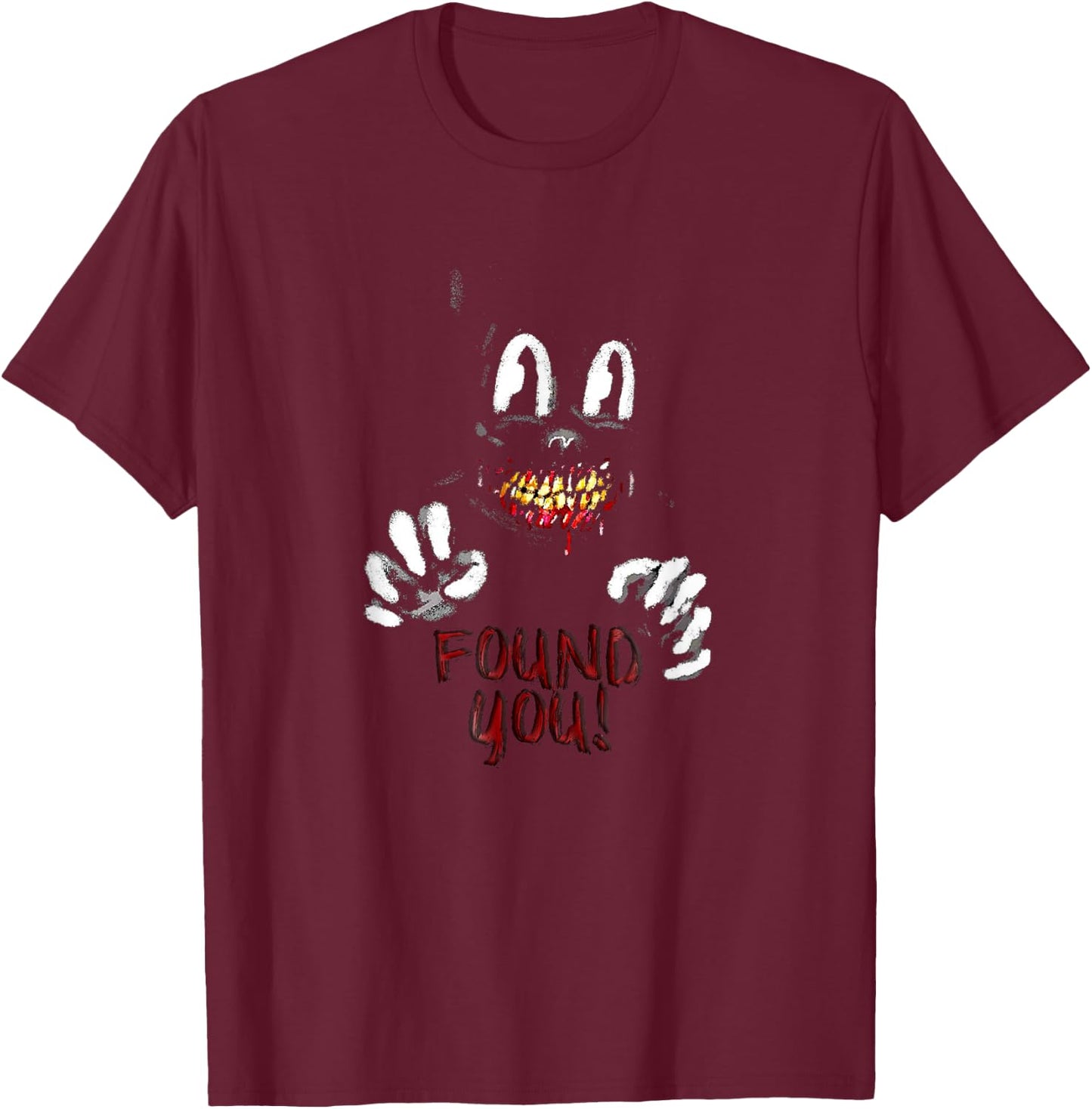 Cartoon cat Creepy Horror trick or treat T-Shirt - T-Shirt | Maroon