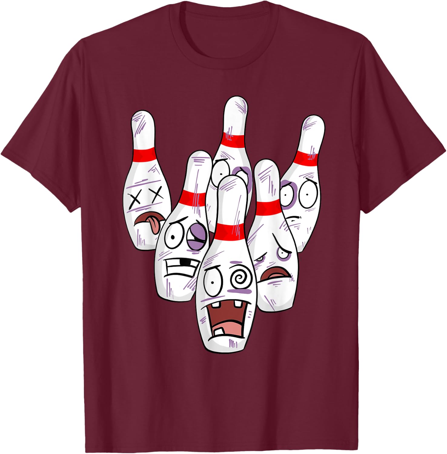 Funny Bowling Pins Novelty | Cute Bowler Gift Women T-Shirt - T-Shirt | Maroon
