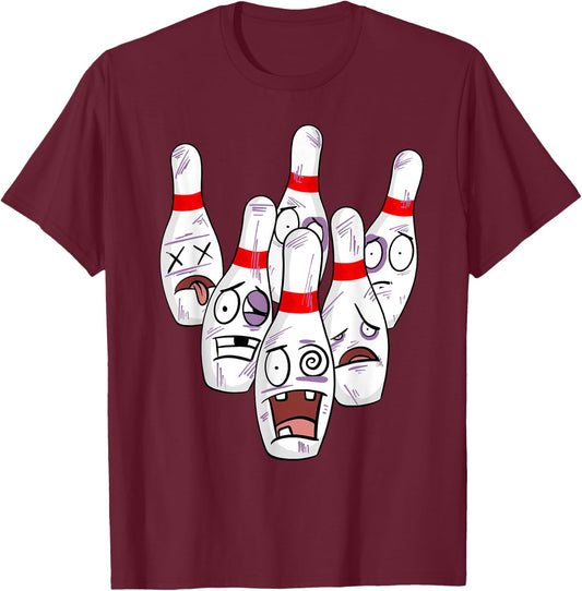 Funny Bowling Pins Novelty | Cute Bowler Gift Women T-Shirt - T-Shirt | Maroon