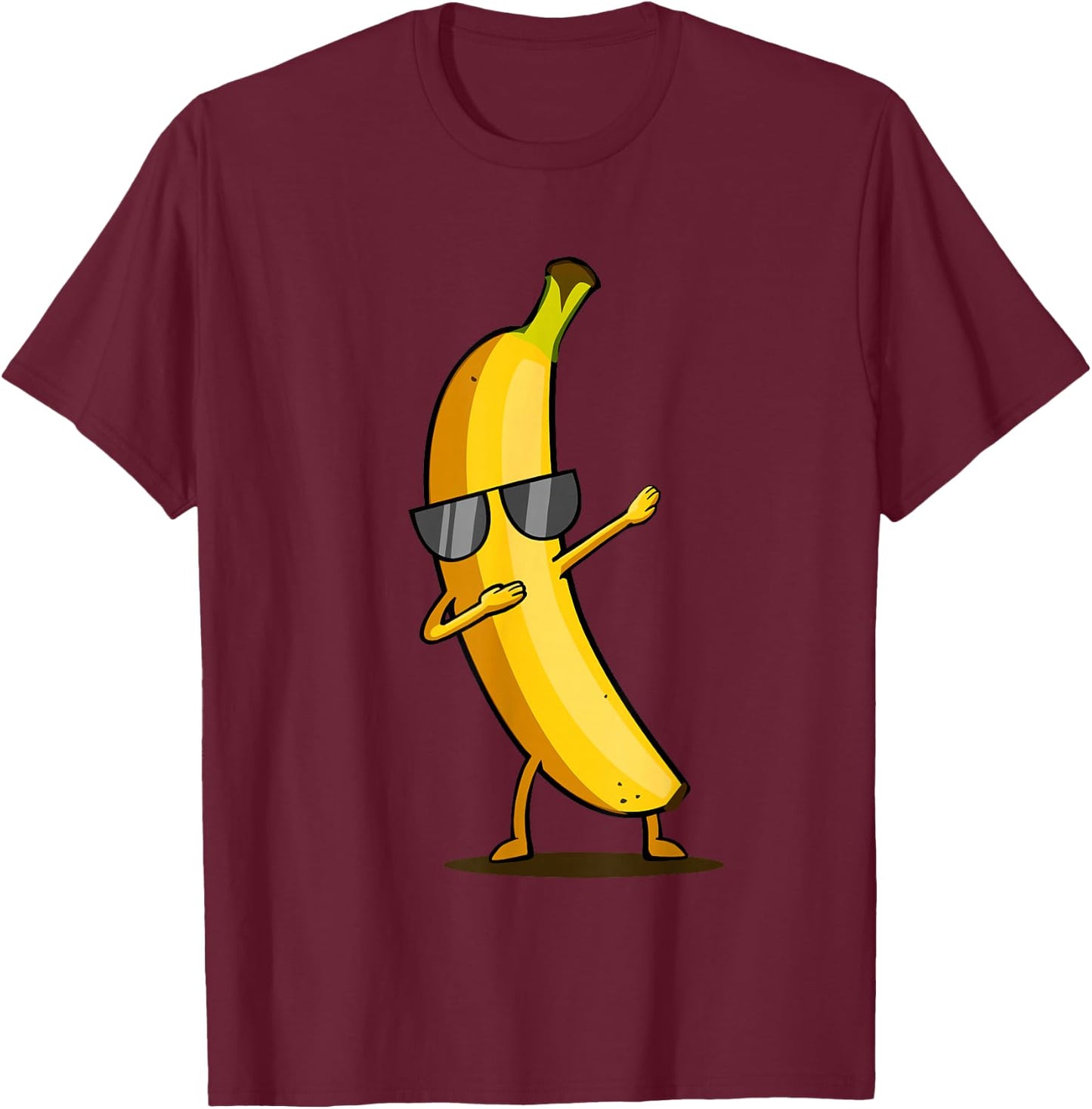 Dabbing Yellow Banana - Dab Funny Dancing Fruit T-Shirt - T-Shirt | Maroon