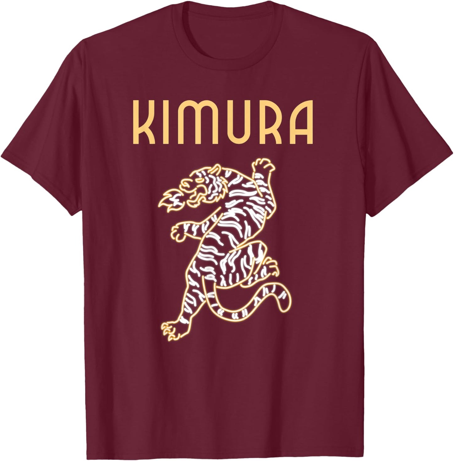 Kimura Tiger, Jiu-Jitsu, MMA, Muay Thai, Wrestling, Boxing T-Shirt - T-Shirt | Maroon