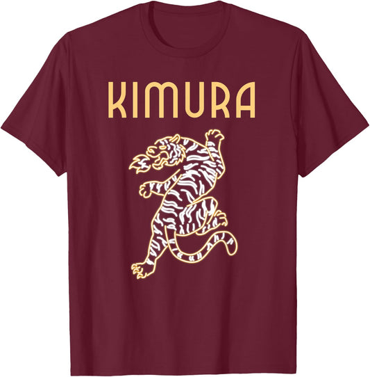 Kimura Tiger, Jiu-Jitsu, MMA, Muay Thai, Wrestling, Boxing T-Shirt - T-Shirt | Maroon