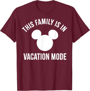 Disney Mickey and Friends This Family is in Vacation Mode Small T-Shirt - T-Shirt | Maroon