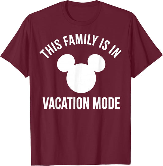 Disney Mickey and Friends This Family is in Vacation Mode Small T-Shirt - T-Shirt | Maroon