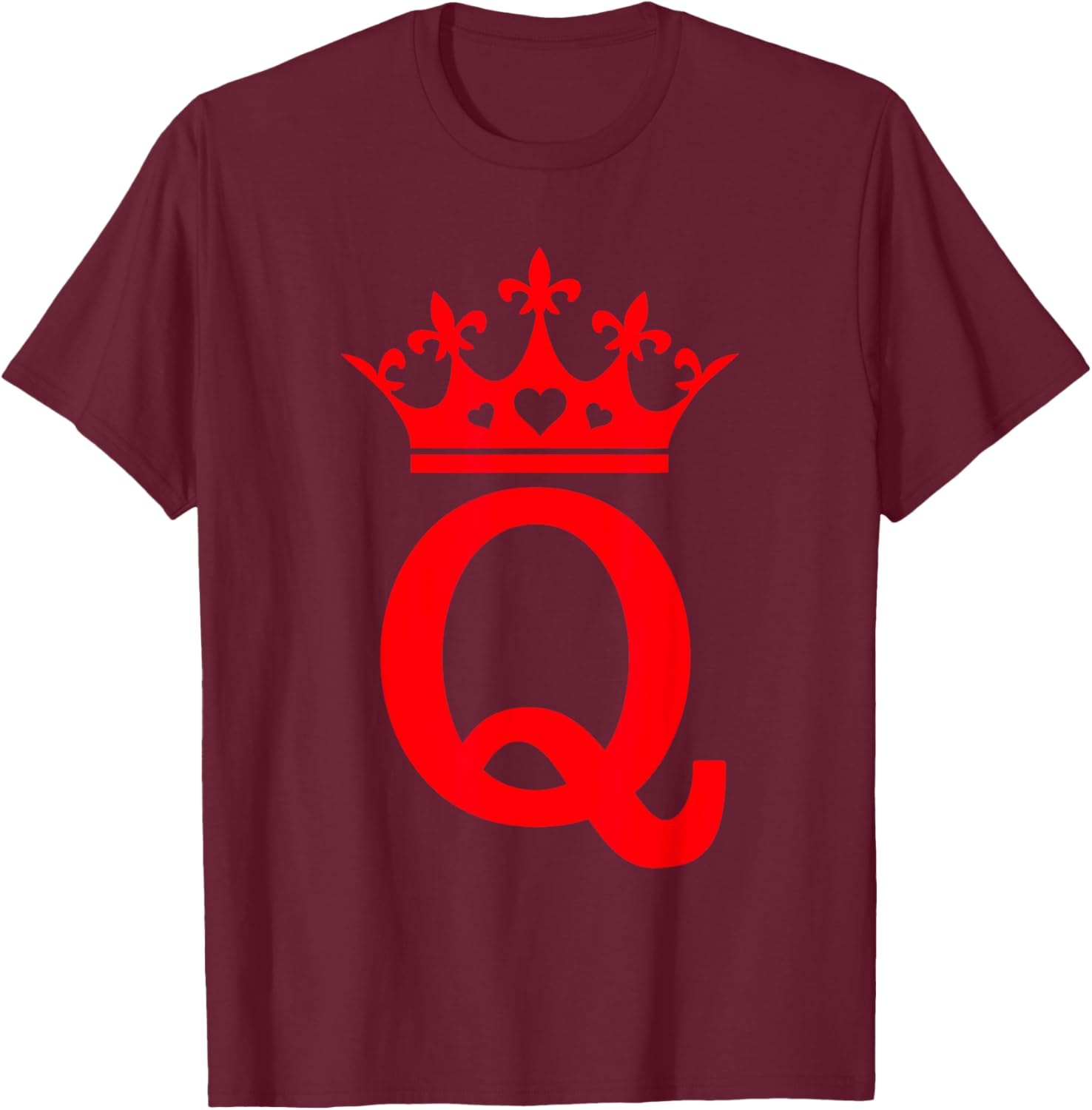 Queen Hearts Halloween Costume - Valentines Queen of Hearts T-Shirt - T-Shirt | Maroon