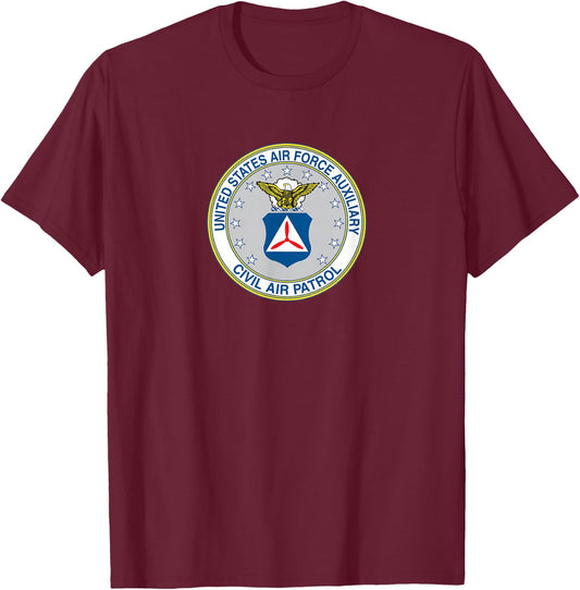 Best Civil Air Patrol Gifts Circle Air Force Auxiliary USAF T-Shirt - T-Shirt | Maroon