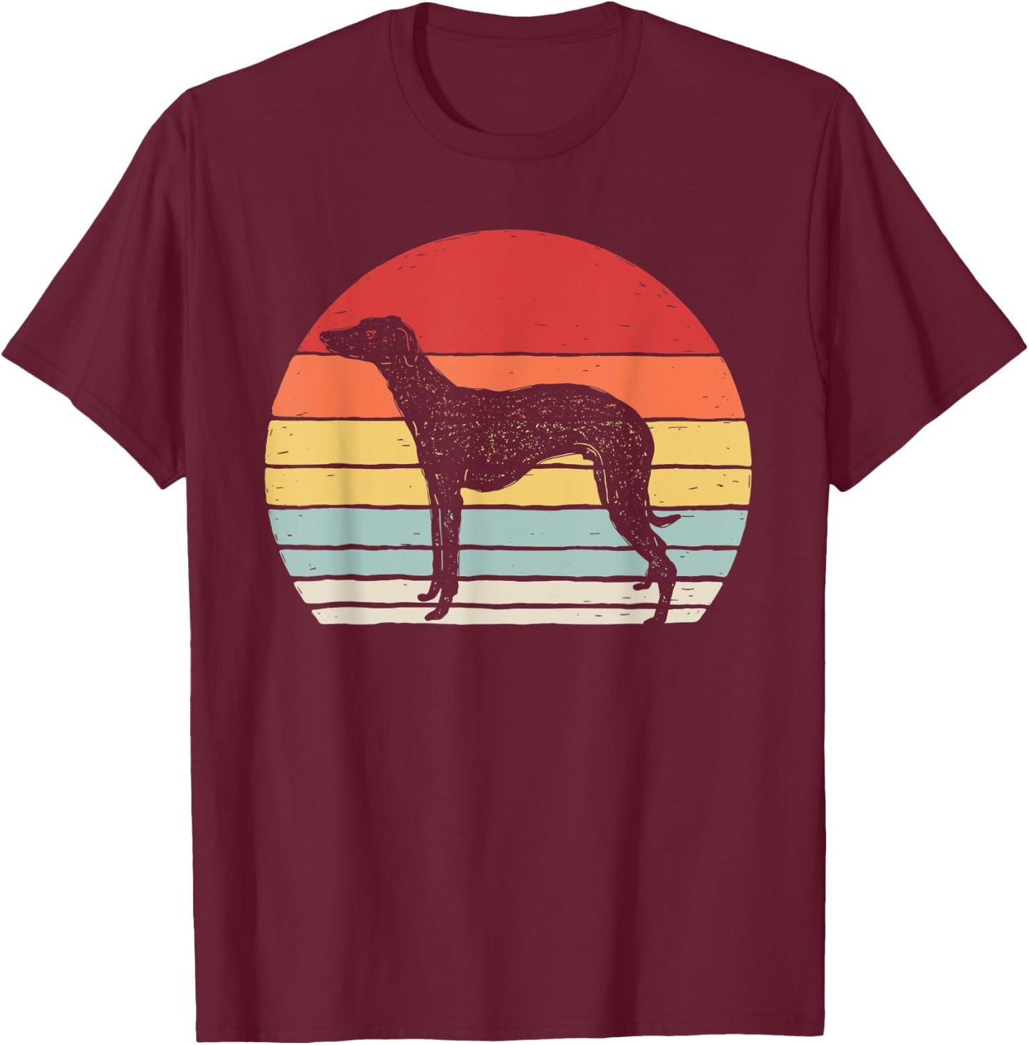 Vintage Retro Whippet Dog Men Women Kids T-Shirt - T-Shirt | Maroon