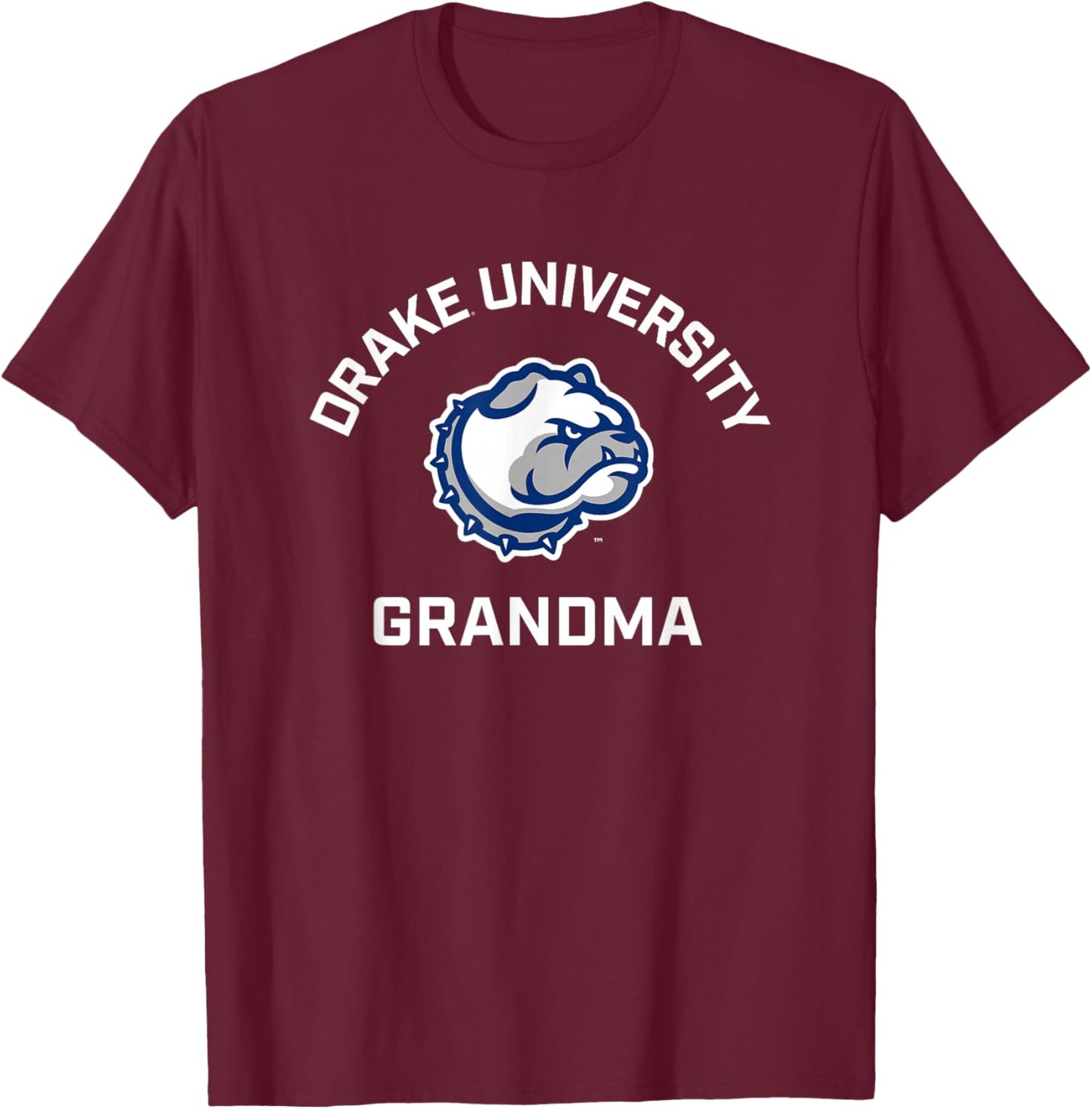 Drake University Bulldogs Arched Grandma T-Shirt - T-Shirt | Maroon