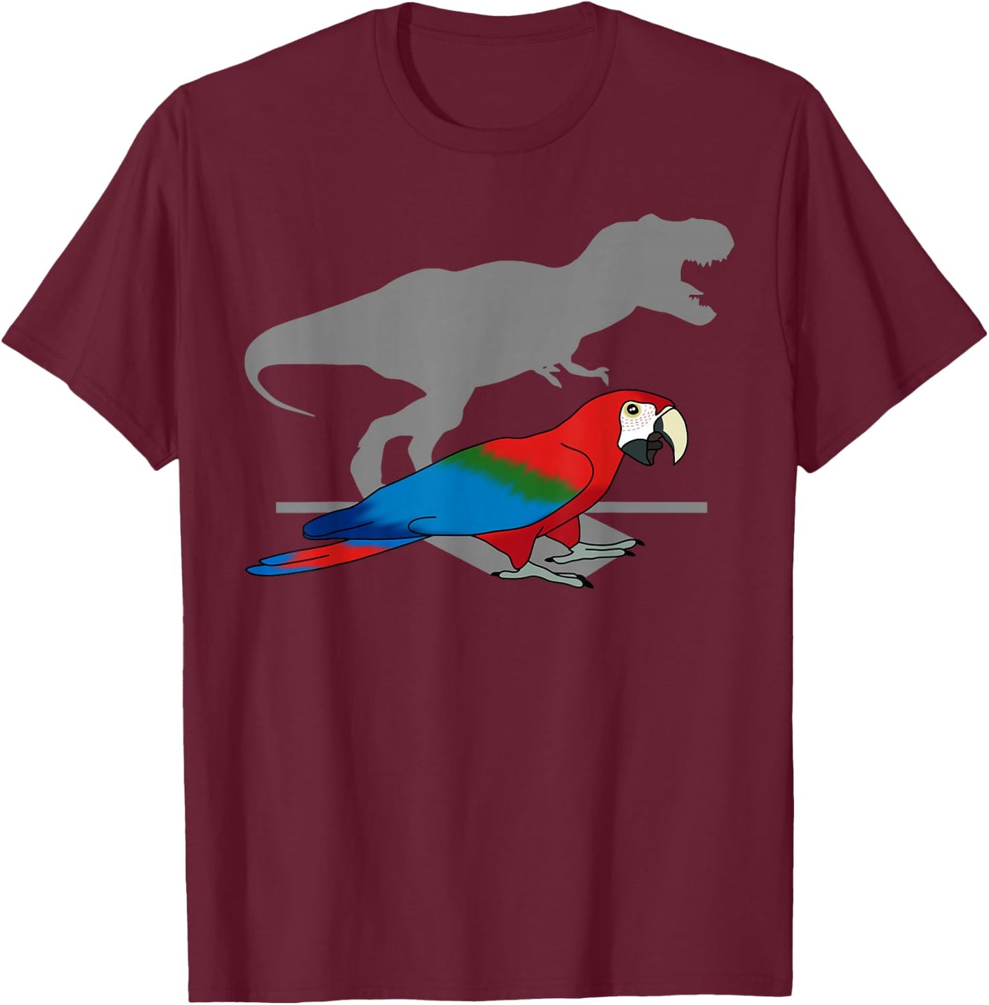T-rex Green Winged Macaw Birb memes Funny Parrot owner T-Shirt - T-Shirt | Maroon