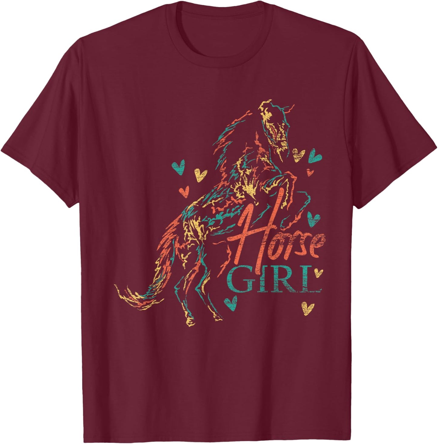 Horseback Rider Horse Girl Equestrian Women Girls Horse T-Shirt - T-Shirt | Maroon