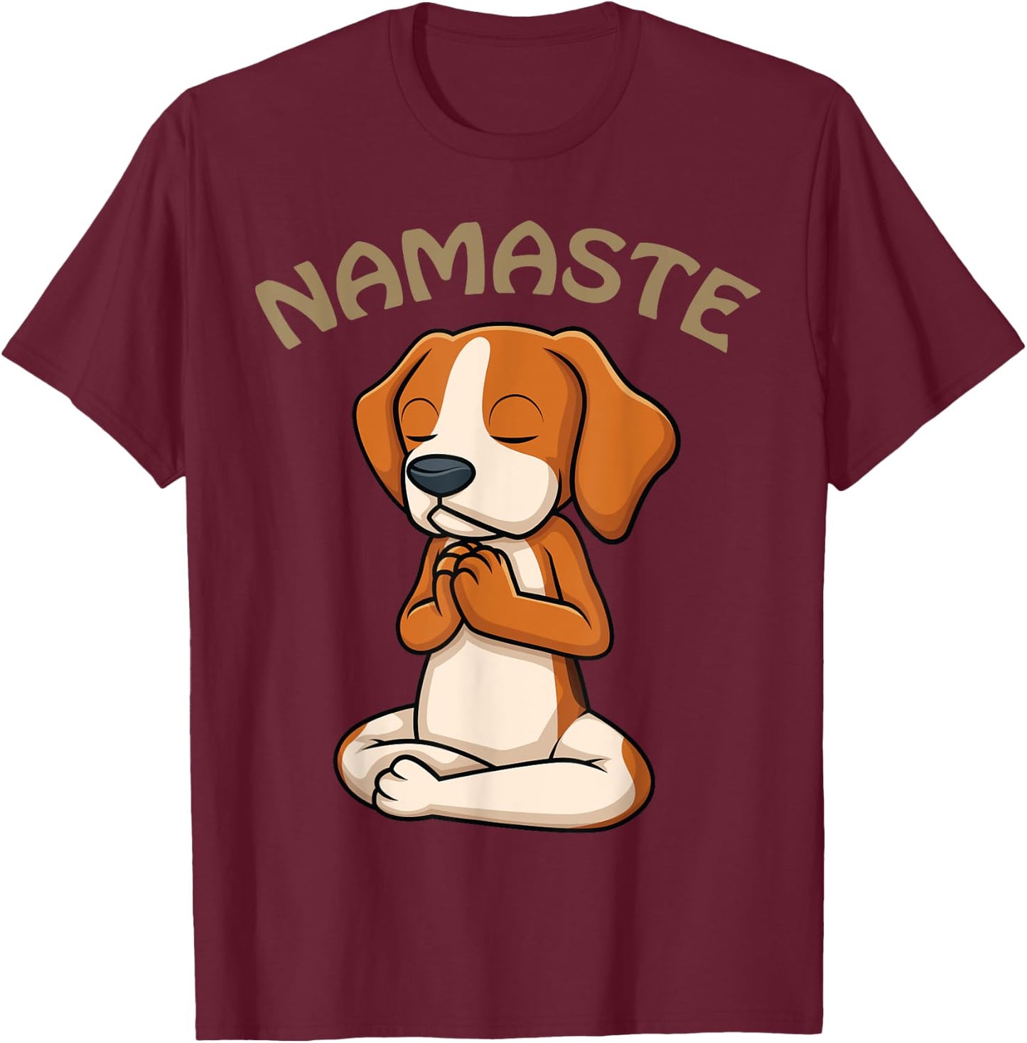 Dog Yoga Shirt Funny Puppy Lovers Yoga Gift Namaste Dogs T-Shirt - T-Shirt | Maroon