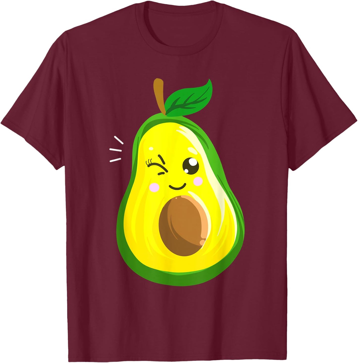 Cute Avocado Gift Kids Men Women Funny Winking Fruit T-Shirt - T-Shirt | Maroon