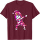 Pink Camo Unicorn Pink Camouflage dabbing unicorn T-Shirt - T-Shirt | Maroon