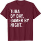 Funny Tuba Musician Typography Gifts - - Black - Small - Short Sleeve - Modern - Night - Classic Fit - Polyester 100% T-Shirt - T-Shirt | Maroon