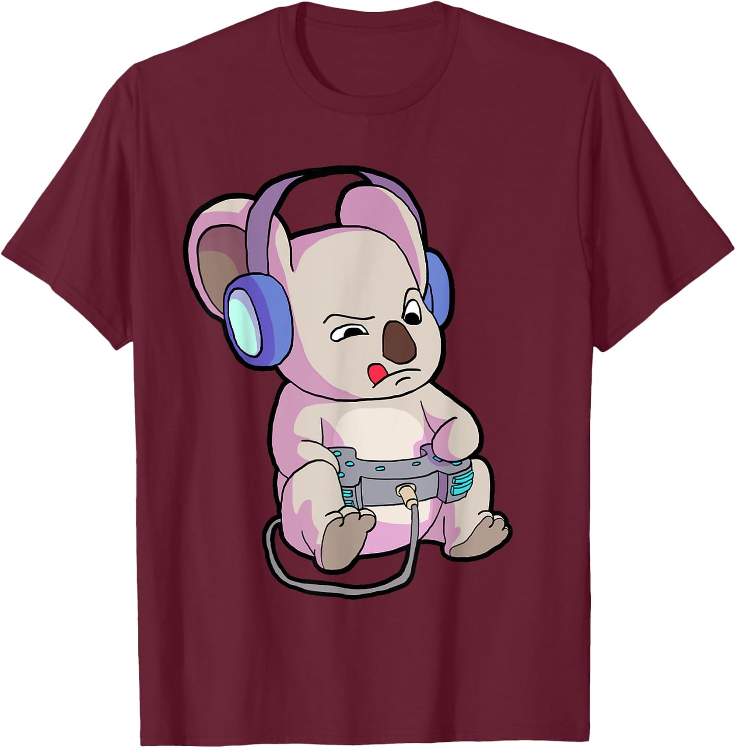 Gamer Shirt for Boys Gaming Gift Teen Girl Funny Koala Shirt T-Shirt - T-Shirt | Maroon