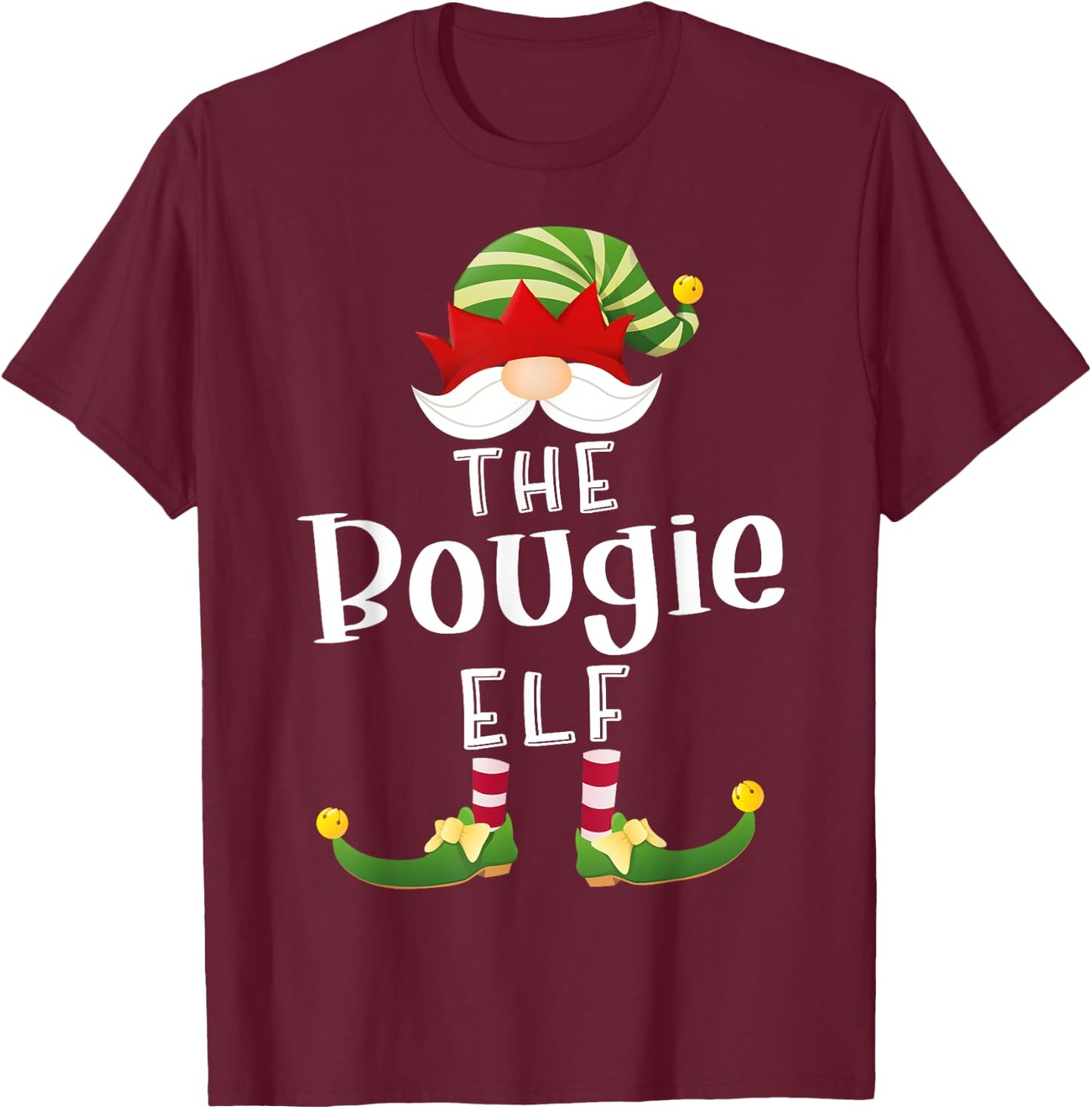 Bougie Elf Group Christmas Funny Pajama Party T-Shirt - T-Shirt | Maroon