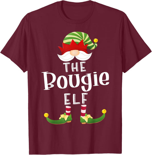 Bougie Elf Group Christmas Funny Pajama Party T-Shirt - T-Shirt | Maroon